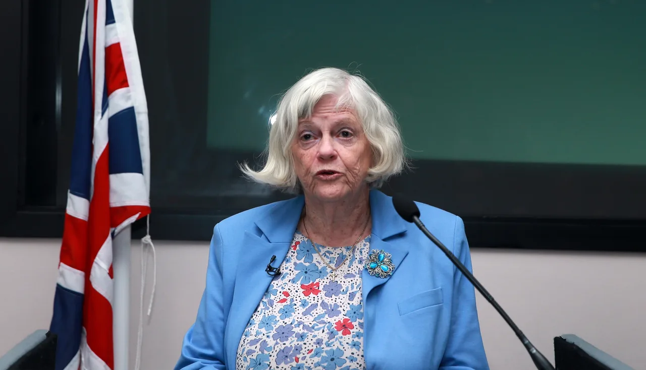 Ann Widdecombe attending a Reform UK election.