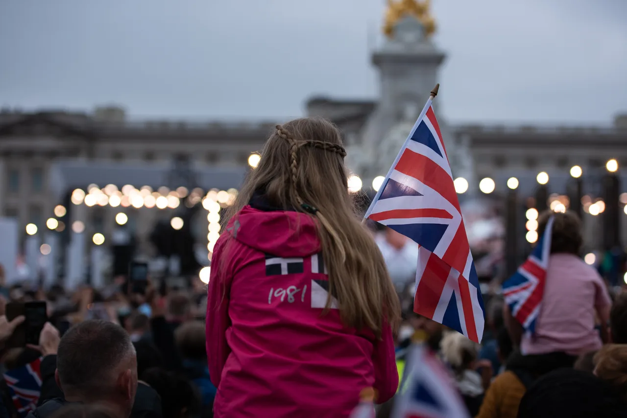 A child at the Unite the Kingdom march, September 2025.
